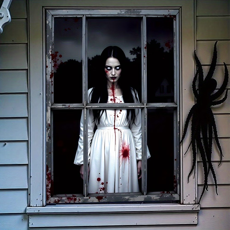 Halloween Spooky Window Fabric Decoration