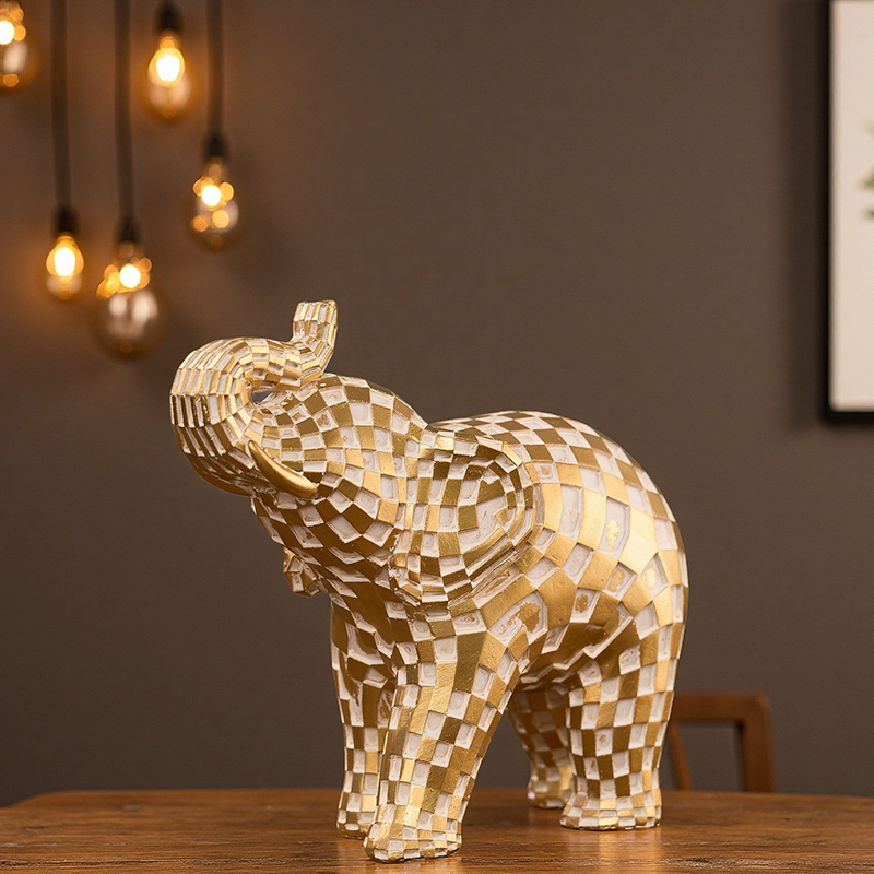 High-end gold elephant ornament