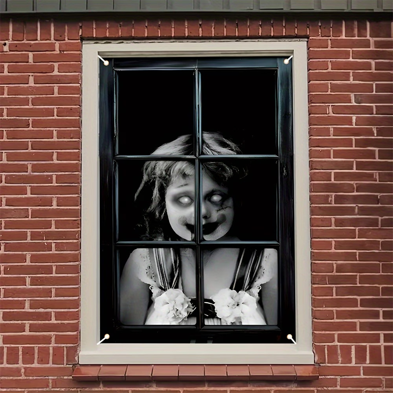 Halloween Spooky Window Fabric Decoration