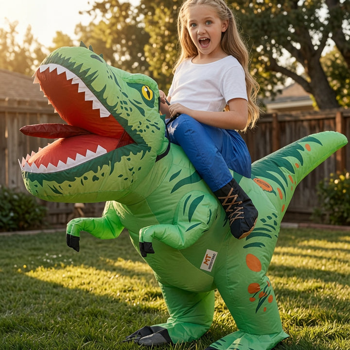 Inflatable dinosaur costume suitable for parties and performances