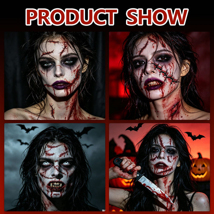 Realistic Horror Scar Temporary Tattoos