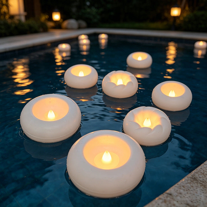 Sensor-activated LED floating candle light