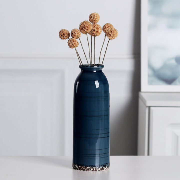 Multicolor Crackle-Glazed Ceramic Vase