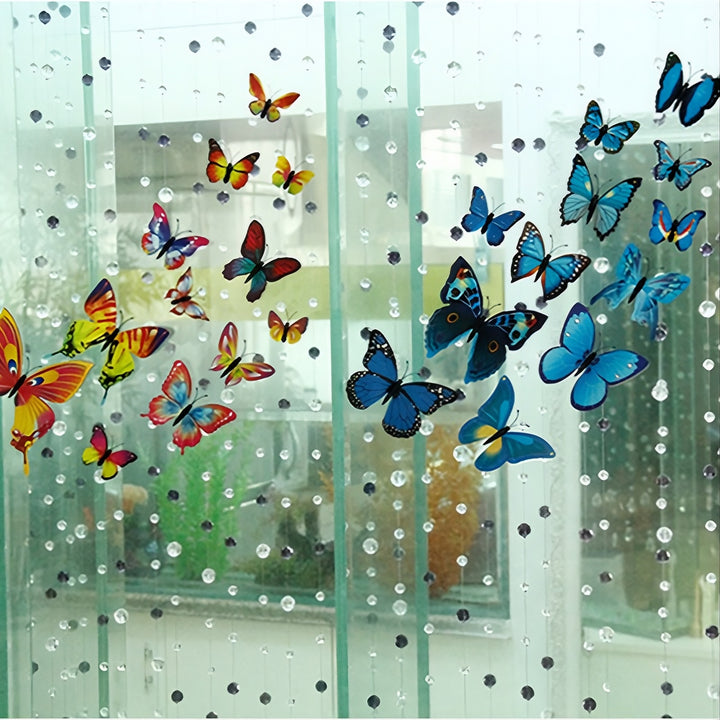 Assorted-Color 3D Self-Adhesive Magnetic Butterfly Decals